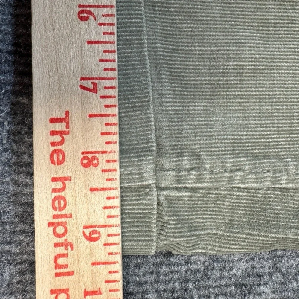 Lands End Mens 40 Corduroy Pants Pleated Cuffed Sage Green Made in USA Vintage